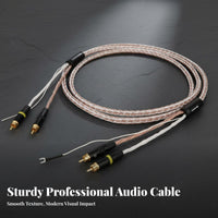 Tonearm Audio Cable Single Crystal Copper Turntable Phono Cable Gold Shielded Phono Interconnect for Audiophiles, High-Fidelity Enthusiasts