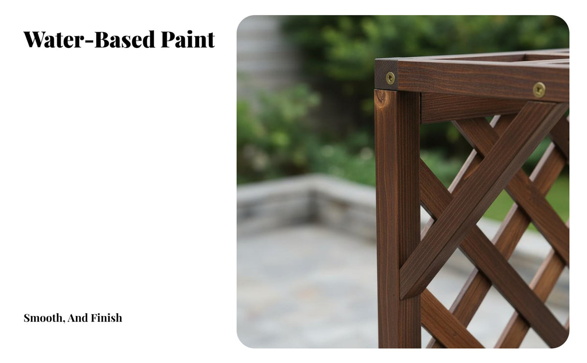 Planter Box with Trellis High-Temperature Carbonized Wooden Planter Box with Trellis Weather Resistant for Courtyard, Patio, Balcony