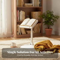 Foldable Design Adjustable Reading Easel Retractable Page Holders Adjustable children's Bookstand Handsunrestricted Use Book Holder Stable Base for Students, Professionals, Desk, Studying, Bay Window, Floor