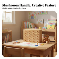 Multi-Drawer Mushroom Desk organizer Cute Design Desktop Organizer Retro aesthetic Stationery Holder Multifunctional for children, Students, Office Workers