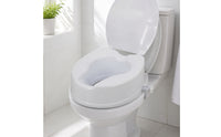 Toilet Seat Riser with Lid White Raised Toilet Seat with Lid Easy to Clean for Handicapped, Washroom