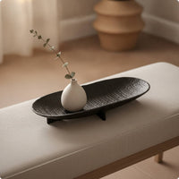 Oval Serving Tray Low-Profile Oval Display Tray Decorative for Refreshment Area