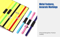 PU Leather Elastic Bookmark, Compass Metal Book Strap, Colorful Marker