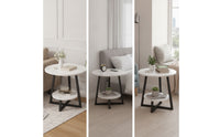 Round Side Table Contemporary Circular End Table Compact for Living Room, Reading Corner, Apartments