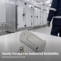 Industrial Door Handle Lock Assembly Rectangular Keyed Door Lock Flush Cover Rounded Edges