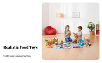 Kids Market Playhouse Indoor Outdoor Use Kids Market Playset DIY Assembly Pretend Food Stall Set for Preschoolers, Parents, Playroom, Bedroom, Daycare