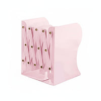 Pastel Colors Expandable Bookend Foldable Accordion Book Rack Adjustable Size Desktop Organizer Space-Saving for Students, Teenagers, Office Workers, School, Study Room, Bookshelf