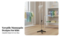 Stable Base children's Clothing Display Mannequin Easy to Assemble Child Mannequin Body Lightweight Child Mannequin Torso Poseable for Retailers, Boutique Owners, Online Sellers, Photo Studio, Craft Display, Bedroom