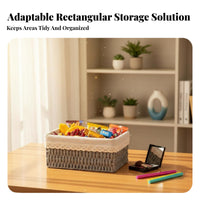 Woven Box with Lid Handwoven Woven Lidded Basket Decorative for Bedroom, Parents