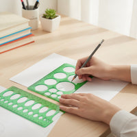 3 Pieces Geometric Template Ruler Translucent Circle Drawing Template Measuring Ruler with Circle Cutouts for Designers, Design Professionals