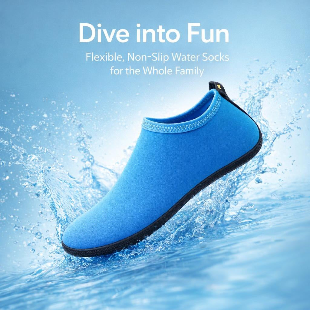 Quick Dry Water Shoes, CR Rubber Sole Barefoot Shoes for Boating, Beach, Swimming, Diving, Water Sports, Kayaking