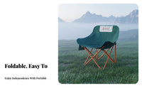 Foldable Lowcontour Moon Chair Lightweight Folding Seat With Backrest Portable Seating Rapid-Folding for al fresco diningkers, concert and attenders, Camping, Outdoors, Fishing, al fresco dining