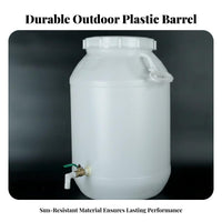 Fermentation Barrel with Spigot Versatile Sturdy Duty Plastic Drum Sturdy-Duty Liquid Container Reusable for Gardeners, Garden