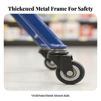 Thickened Frame Kids Metal Shopping Cart Baked Paint Finish Kids Shopping Cart Long-Lasting Toddler Grocery Trolley Heavy Duty for Toddlers, Children, Preschoolers, Playroom, Retail Shop, Home