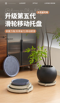 Mobile Plant Pot Tray with Wheels and Water Catch Basin