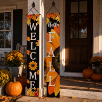 Thanksgiving Sunflower Maple Leaf Porch Banner Door Decoration