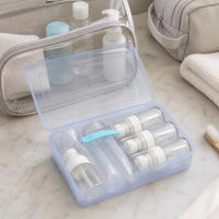 Travel Portable Cosmetic Bottle Set Lotion Press Pump Spray Mist Cream Jars