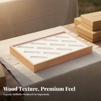 Solid Wood Frame Wooden Bracelet Display Tray Soft Padded Slots Bracelet Display Holder Protects From Scratches for Craft Fairs, Dresser Top