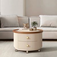 Round Coffee Table with Storage Ready to Use Round Storage Coffee Table Fully Assembled Furniture for Apartment Dwellers, Living Room, Small Areas