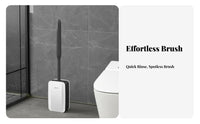 Wall Mounted Toilet Brush Set Soft Bristles Toilet Brush and Holder Set Drill Installation Washroom Accessory for Dorm, RV