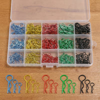 RC Body Pin Organizer R-Shaped RC Car Clip Organizer Clear with Dividers for Workbench, Garage Storage
