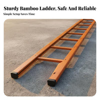 Bamboo Fire Ladder Heavy Duty Firefighter Hook Ladder Fast to Set up Firefighting Tool for Firefighters, Adults, Multi-Story Buildings, Hotels