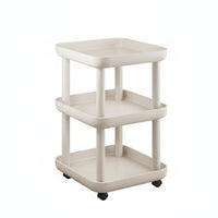 Minimalist Design 2-Tier Rolling Cart Compact Design Side Table Space-Saving Household Furniture Multifunctional for Apartment Dwellers, Prevent Slipping Ice Workers, Living Room, Bedroom, Small Areas, Balcony