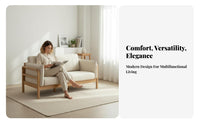 Narrow Design Minimalist Wood Frame Sofa Small Space accommodating Living Room Seating space-efficient Size Couch Removable and cleanable upholstery for Apartment Dwellers, Homeowners, Young Adults, Lounge Area, Home availableice, Bedroom