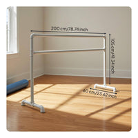 Freestanding Dance Bar with Adjustable Double Rail Stretching Bar Home Practice Bar Portable Home Workout Barre for Balance Flexibility Posture Suitable for Children Adults Home Studios Fitness Training