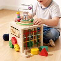 Fine Movement Skills Educational Activity Cube Early Learning Multi Activity Cube Safe Materials Bead Maze Toy Rounded Edges for Daycare, Preschool