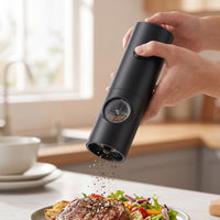 Battery Operated Automatic Seasoning Salt and Pepper Grinder Sleek Pepper Grinder Compact Seasoning Mill Lightweight for Kitchen