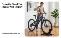 Cylindrical Metal Two-Wheeler Support Stand L-Shaped Bike Parking Stand Wheel Hoop Freestanding Bike Holder Curved Cradle for Maintenance