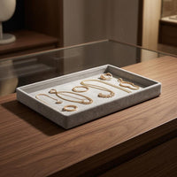 Velvet Jewelry Tray Textured Surface Rectangular Jewelry Tray Accessory Storage Gray Scratch Protection
