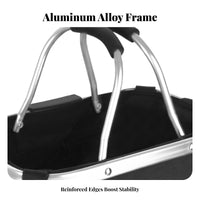 Aluminum Alloy Frame Folding Bike Basket Reinforced Front Bike Basket Textile Body Wide Top Opening