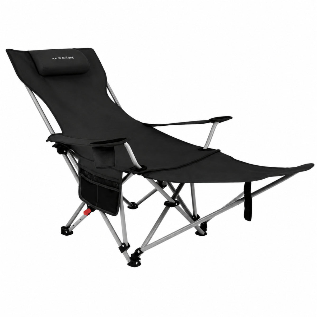 Breathable Reclining Lounge Chair with Headrest Stable Folding Recliner Heavy-Duty Portable Outdoor Chair Comfortable for Camping, Backyard
