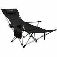 Breathable Reclining Lounge Chair with Headrest Stable Folding Recliner Heavy-Duty Portable Outdoor Chair Comfortable for Camping, Backyard