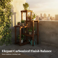 Space-Saving Multi-Tier Corner Flower Stand Sturdy Construction Tiered Corner Stand Stable Structure Plant Shelf Strong Load-Bearing for Gardeners, Homeowners, Apartment Dwellers, Balcony, Outdoor, Indoor, Living Room