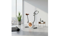 Home Workout Exercise Bike Quiet Ride Upright Bike Space Saving Cardio Machine Sturdy Steel Frame