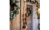 Cylindrical Bell Vintage-Style Bell with Rope Hanger Rustic Ornament for Christmas Tree, Wreath