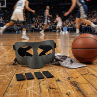 Impact-Resistant Athletic Face Guard Adjustable Straps Molded Face Guard Mm Pads for Basketball Training