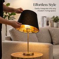 Light Shade with Black and Gold Interior for Ceiling and Table Lamps, Cone Lampshade with Thermoplastic Coated Material and PVC