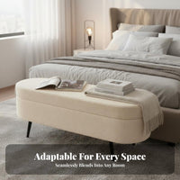 Hidden Storage Lidded Sherpa Entryway Bench Multi-Functional Household Furniture Comfortable Padded Seat Home Furnishing Minimalist Design for homeowners, Apartment Dwellers, Families, Fitting Room, full-length Closet, Bedroom