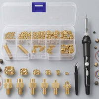 Interchangeable Heads Hot-Melt Insert Nut Soldering Kit Transparent Storage Case Insert Nut Soldering Iron Compartment Organizer