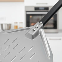 Rust Resistant Perforated Pizza Peel Lightweight and Sturdy Stainless Steel Pizza Paddle Hard-Wearing for Professionals, Bakery
