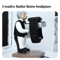 Old Man Figurine Watch Stand Decorative Ornament Butler Watch Holder Creative Design Digital Watch Charging Dock for Adults, Men, Desk, Dresser