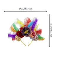 Festive Design Carnival Feather Headdress Handmade Carnival Headband Lightweight for Women, Performers, Festivals, Halloween