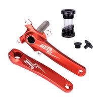 Mountain Bike Crankset Hollow Unified Mountain Bike Crank Arms 104BCD Crank Arms with Spindle for Cyclists, Trail Bikes, Cycle Repair