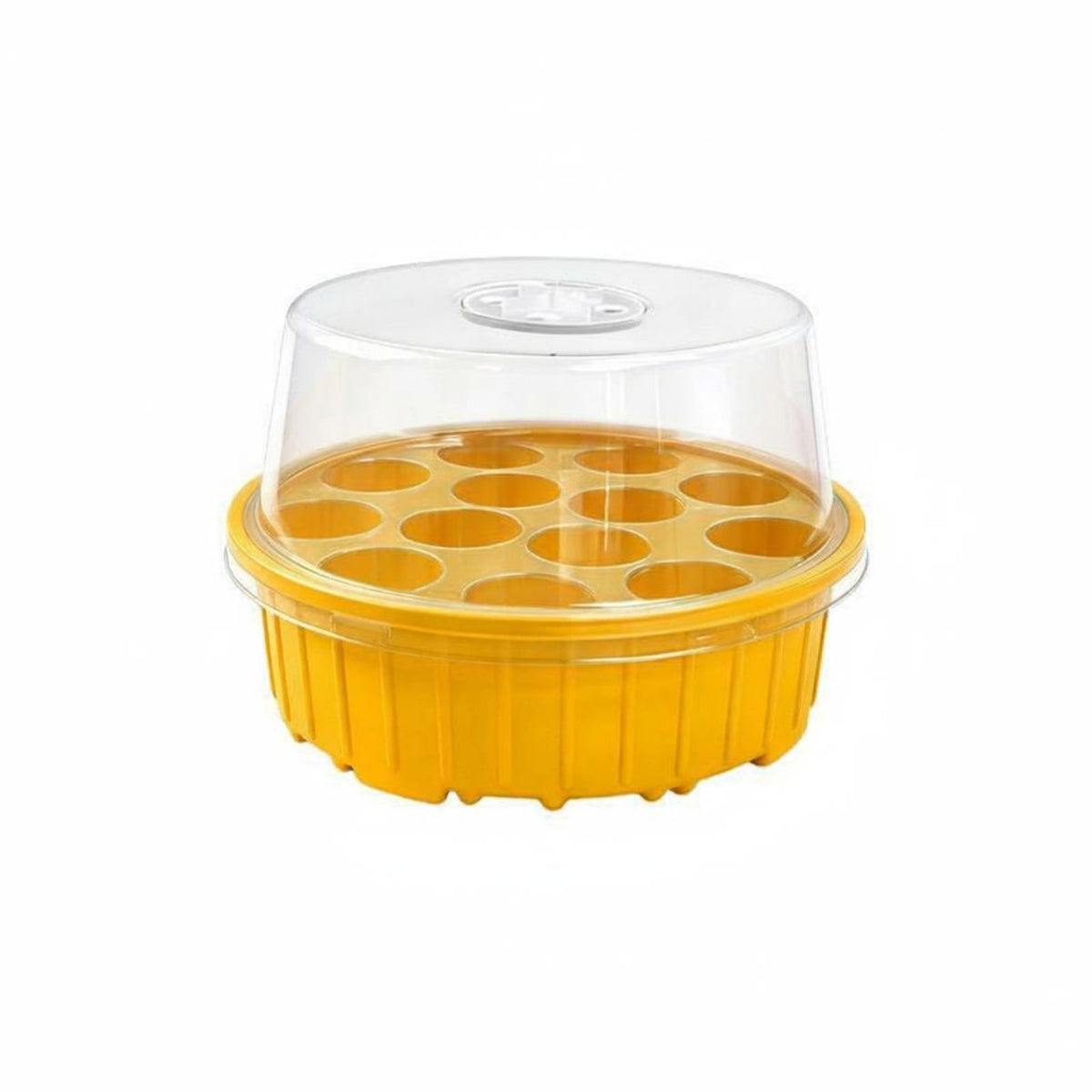 3 Pieces Moisture Retention 13-Hole Tray Heat Preservation Round Seedling Tray Clear Dome Cover Covered Propagation Box Reusable for Indoor Gardening, Balcony, Greenhouse