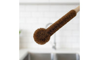 Coconut Fiber Cup Brush Versatile Long Handle Bottle Brush Non-Scratch Bristles Coir Bottle Cleaner