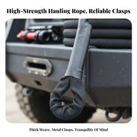 Break-Resistant Heavy-Duty Tow Strap Strong Load-Bearing Capacity Vehicle Recovery Kit Long-Lasting Towing Equipment Thickened Design for Outdoor-Road Enthusiasts, Truck Owners, ATV/UTV Drivers, Emergency Situations, Roadside Assistance